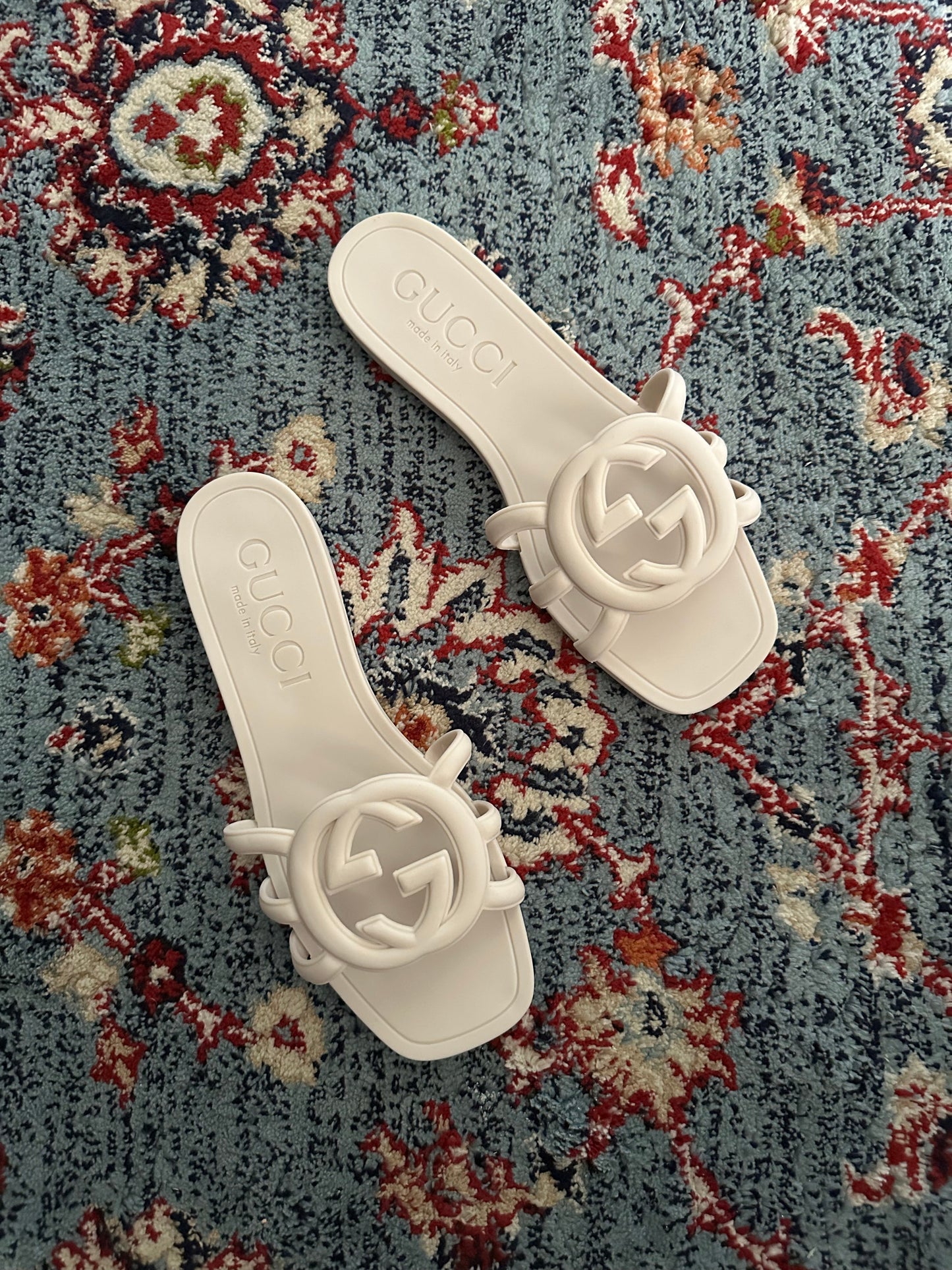 GG Slide White/Beige