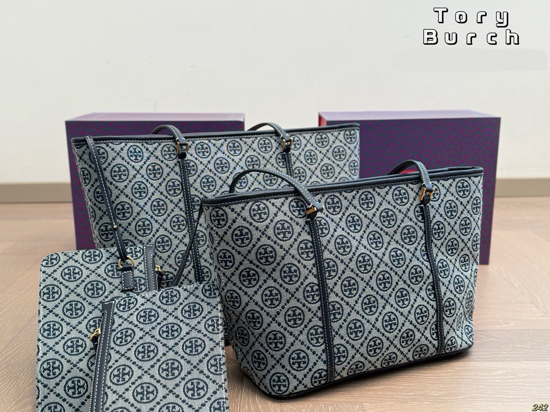 T Burch Tote Bag ( 2 Sizes & 3 Shades )