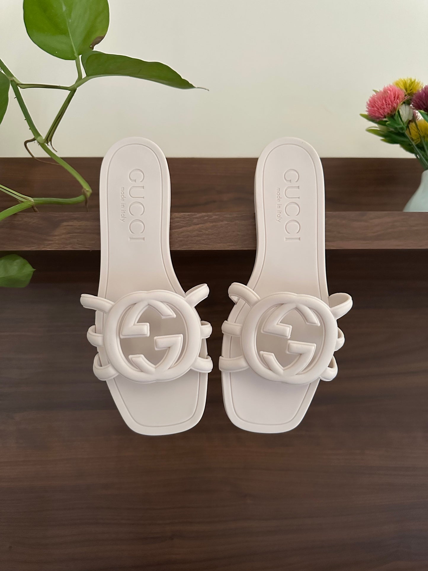 GG Slide White/Beige