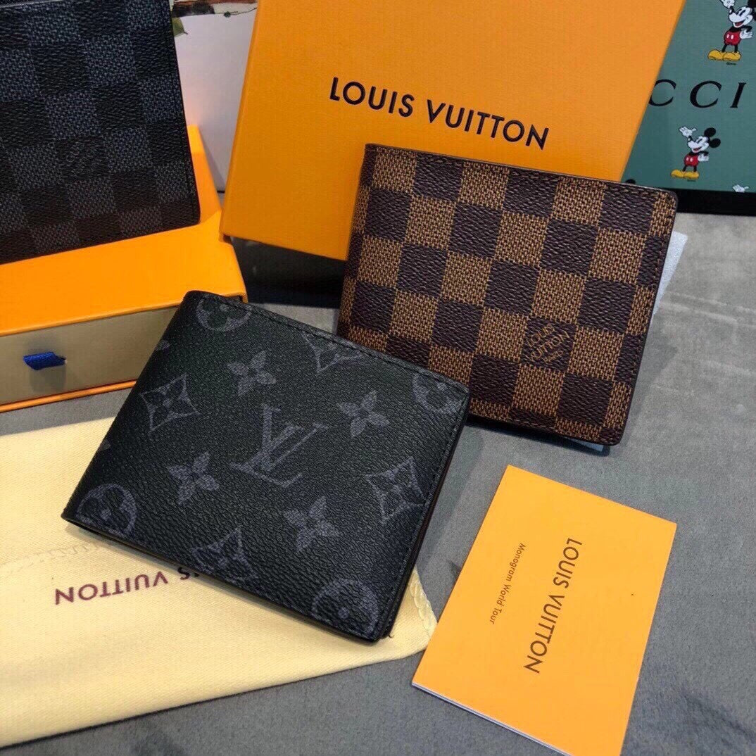 Lv Genuine Leather Wallets