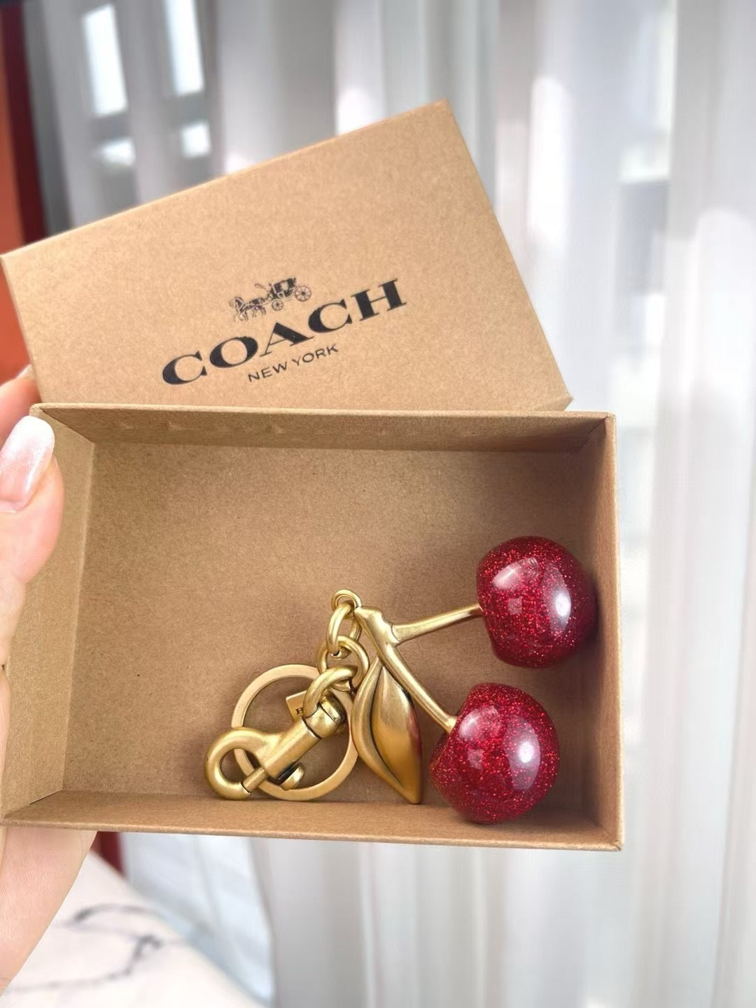 C*ach Cherry Charm Keychain