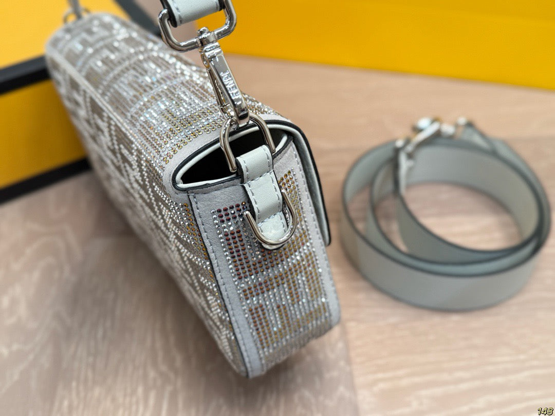Fe*di Diamond Encrusted Baguette Bag