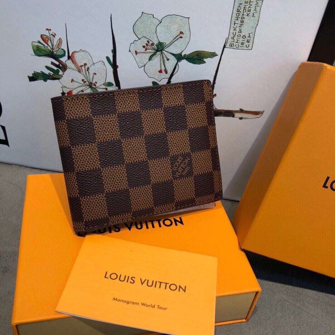 Lv Genuine Leather Wallets