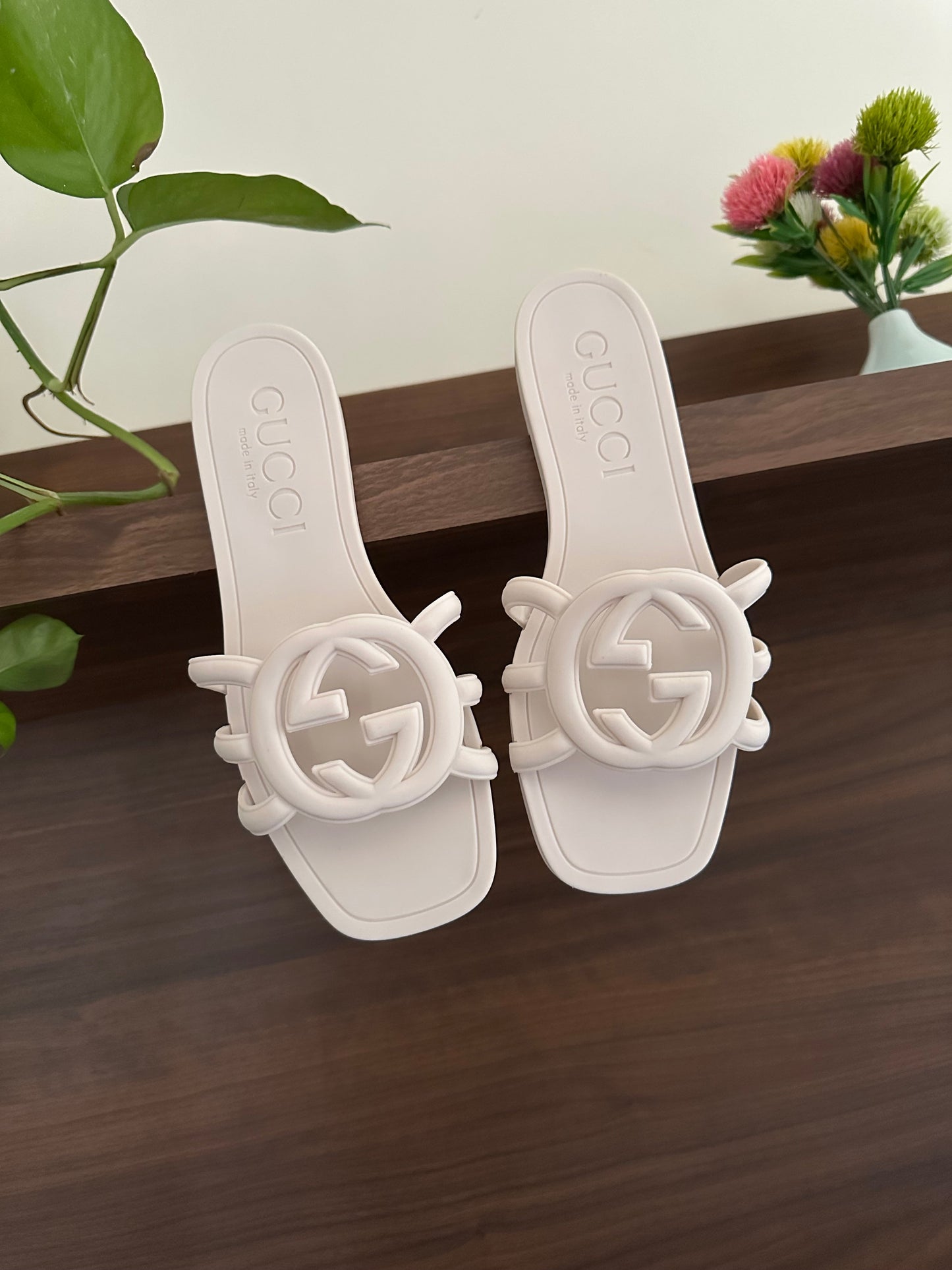 GG Slide White/Beige