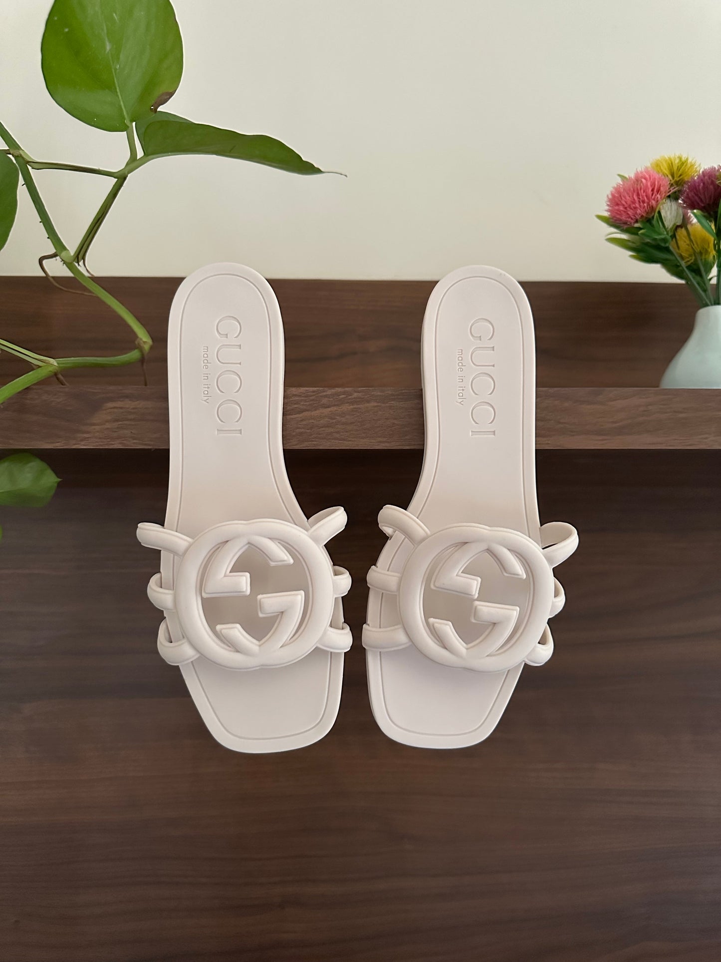 GG Slide White/Beige