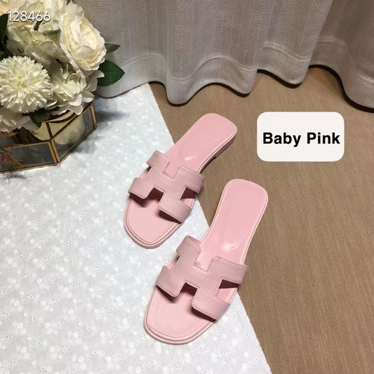 H*rmes Slipper in Baby Pink