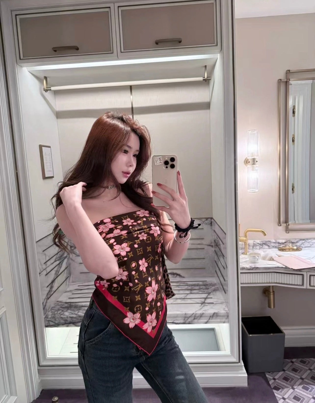Lv Square Silk