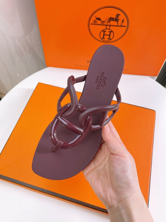 H*rmes Famous Slipper ( Maroon )