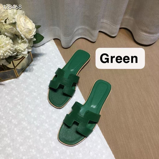 H*rmes Slipper in Green
