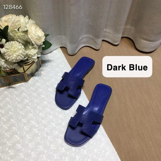 H*rmes Slipper in Dark Blue